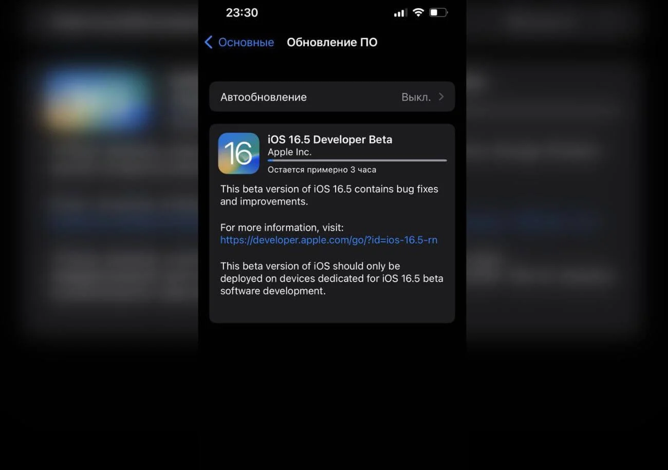 Компания Apple выпустила iOS 16.5 beta 1 (ios beta download)
