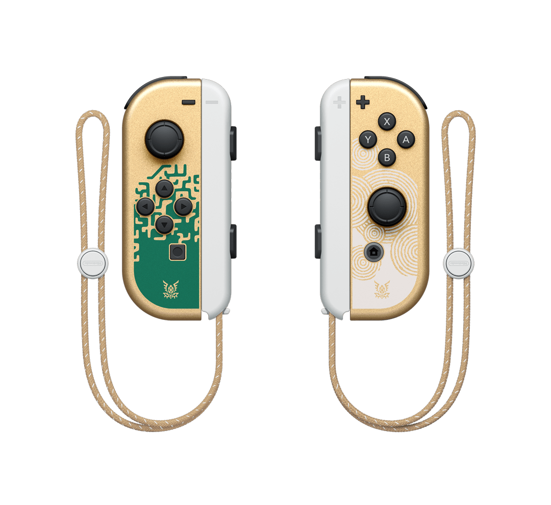 Nintendo анонсировала OLED-консоль Zelda: Tears of the Kingdom Switch (tloz tearsofthekingdom joy con front)