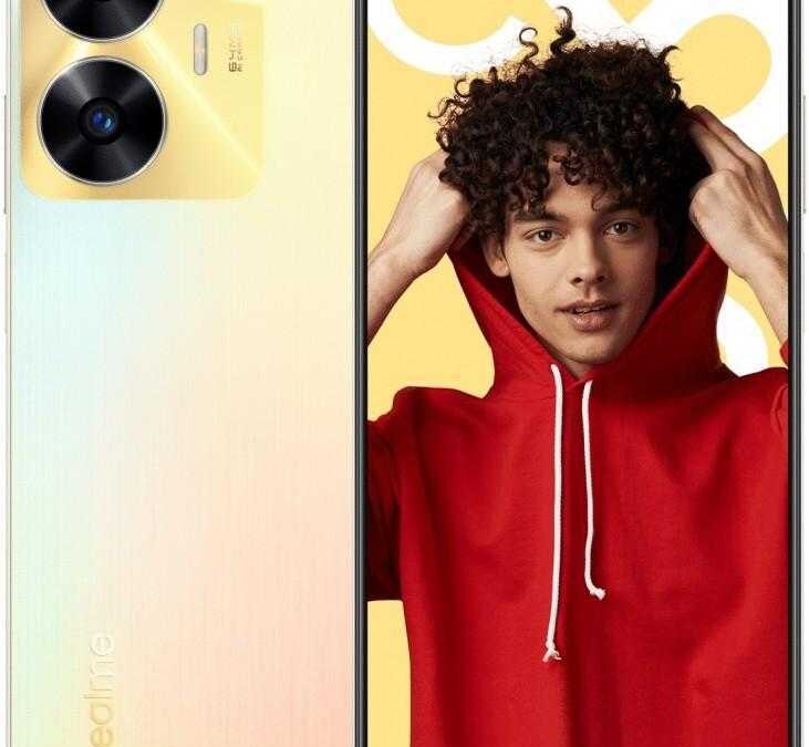 Дисплей Realme Narzo N55 с изображением человека в красной толстовке