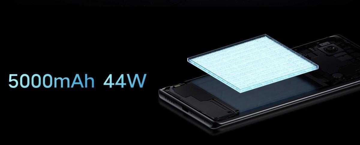Аккумулятор 500mAh и мощность 44W на изображении смартфона Vivo Y78+