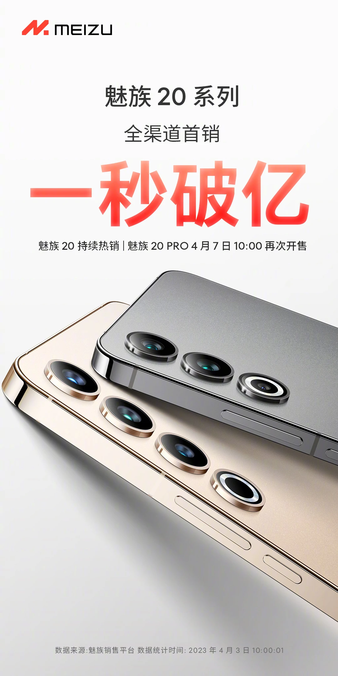 Meizu продала смартфоны Meizu 20 и 20 Pro на сумму более 100 миллионов юаней за одну секунду (iizlklru705i)