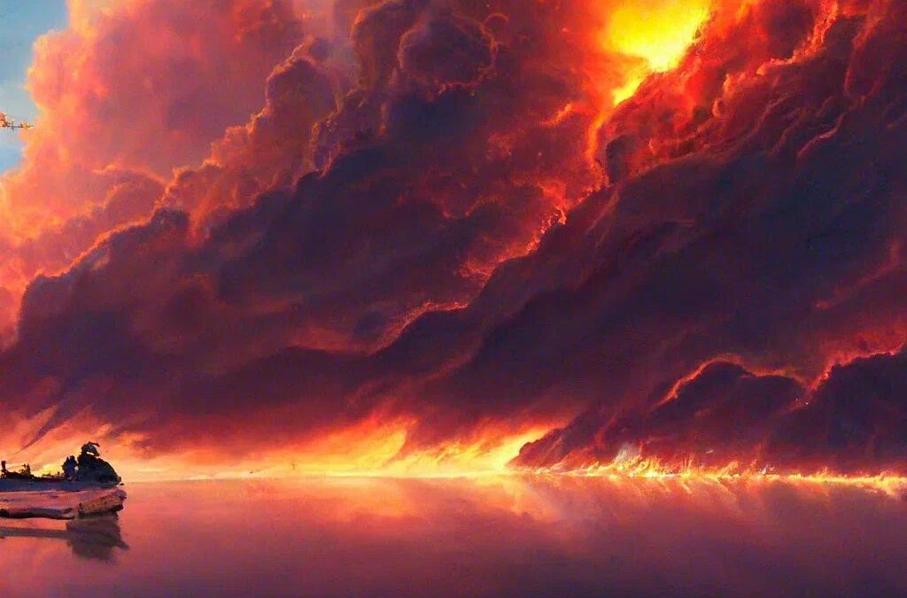 Яндекс выпустил бета-версию 0.1.4 приложения Шедеврум для генерации изображений с помощью нейросети 10 smoke on the water fire in the sky