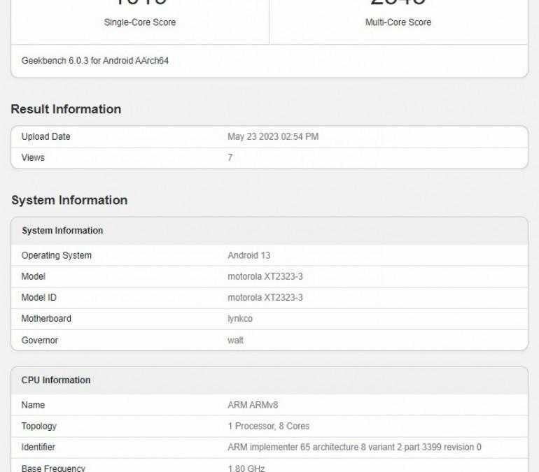 Motorola Razr 40 появился на GeekBench и 3C 9 Motorola