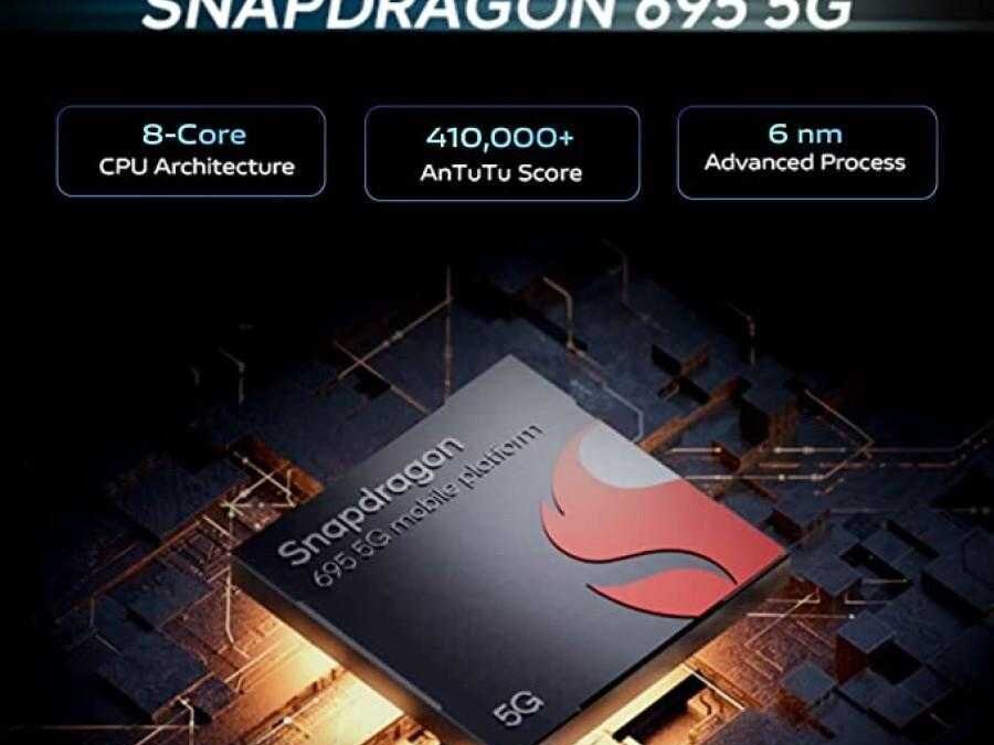 Чип Snapdragon 695 5G для iQOO Z7s показываемая на плате
