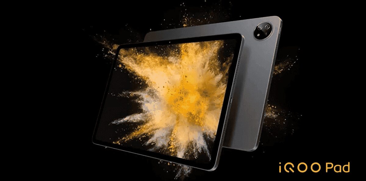 Планшет iQOO Pad с боковой камерой и ярким дисплеем, обзорная съемка устройства