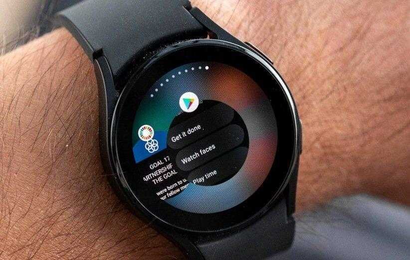 Интерфейс Google Pixel Watch с меню задач и прогрессом