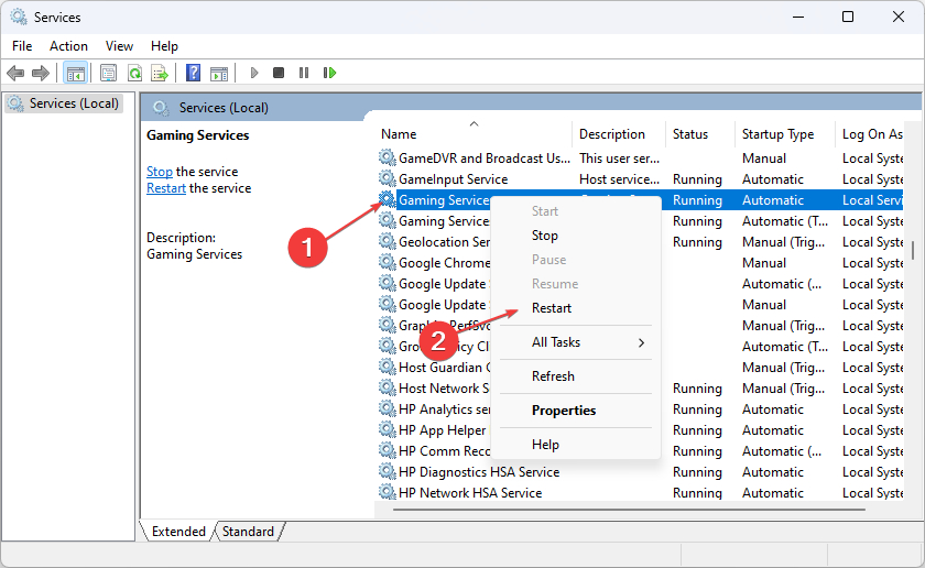Медленные загрузки в приложении Xbox: как их ускорить 8 restart gaming services 2 1