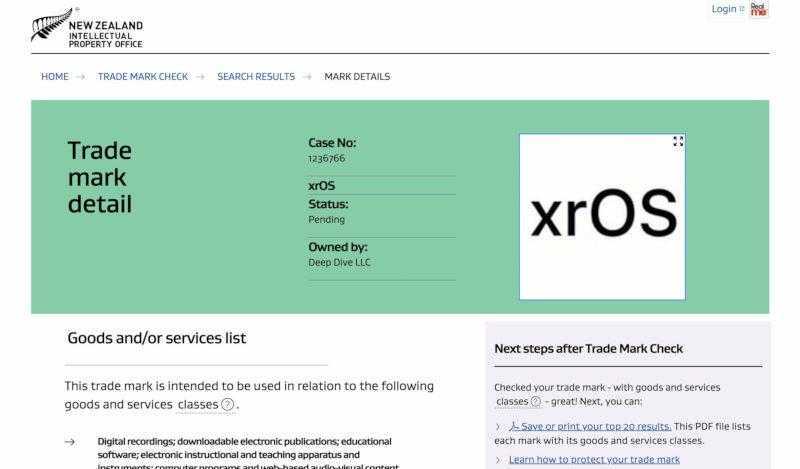 Apple официально запустила торговую марку xrOS, предназначенную для AR-гарнитуры (virtual reality 2)