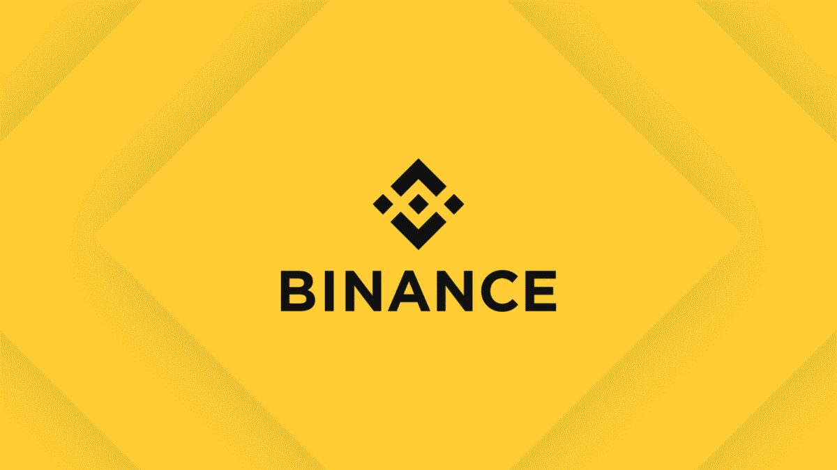 Фон с логотипом Binance на ярко-желтом фоне