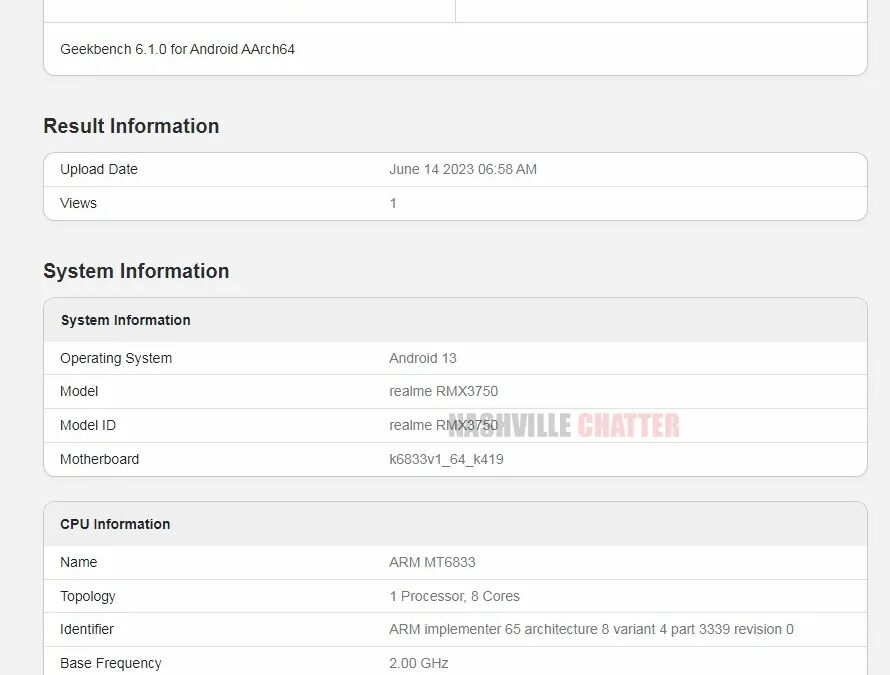 Realme Narzo 60 засветился в Geekbench 3 narzo 60 5g