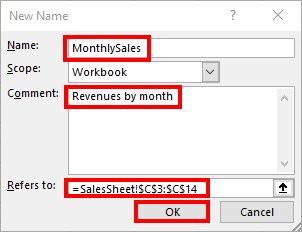 Как присвоить имя диапазону в Microsoft Excel 11 formulas tab 03 define name