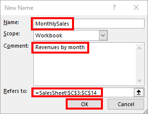 Как присвоить имя диапазону в Microsoft Excel (formulas tab 03 define name)