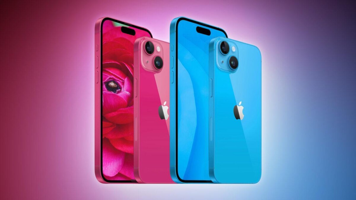 Цветные смартфоны iPhone 15 с двойной камерой