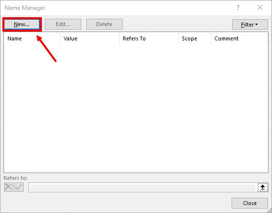 Как присвоить имя диапазону в Microsoft Excel 14 name manager 02 new