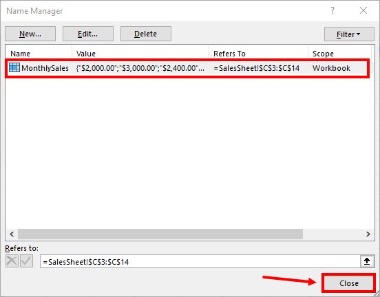 Как присвоить имя диапазону в Microsoft Excel 15 name manager 03 close