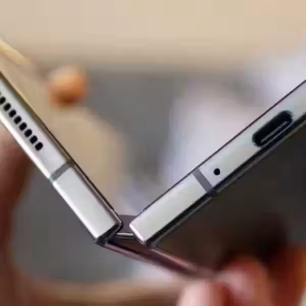 Планка крепления механизма Samsung Galaxy Z Fold5 с завинчивающимися деталями на фото макетов