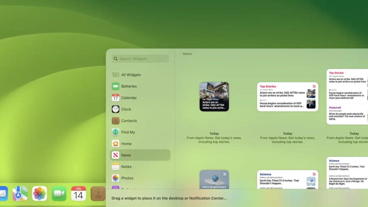 macOS Sonoma: как разместить виджеты на рабочем столе 6 macOS Sonoma