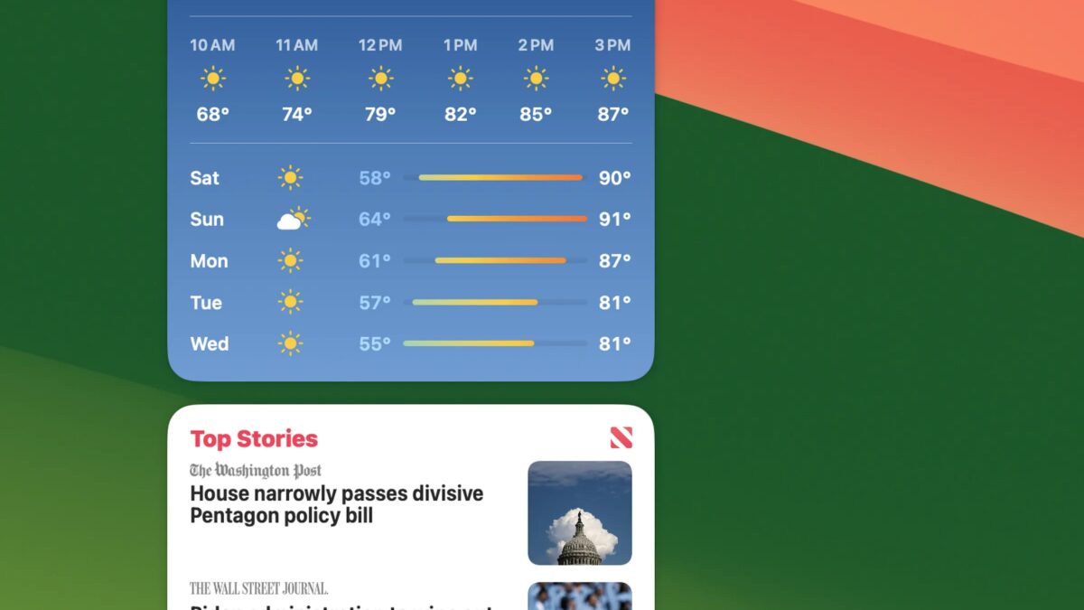macOS Sonoma: как разместить виджеты на рабочем столе 7 macOS Sonoma