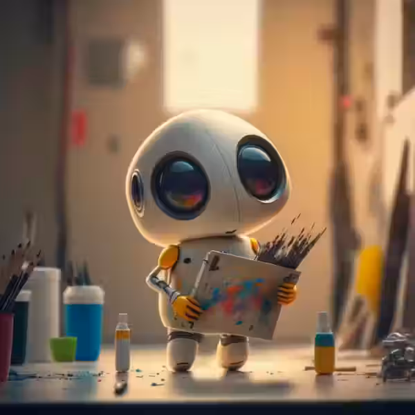 ai image generating robot stable diffusion or midjourney concept generative ai 1