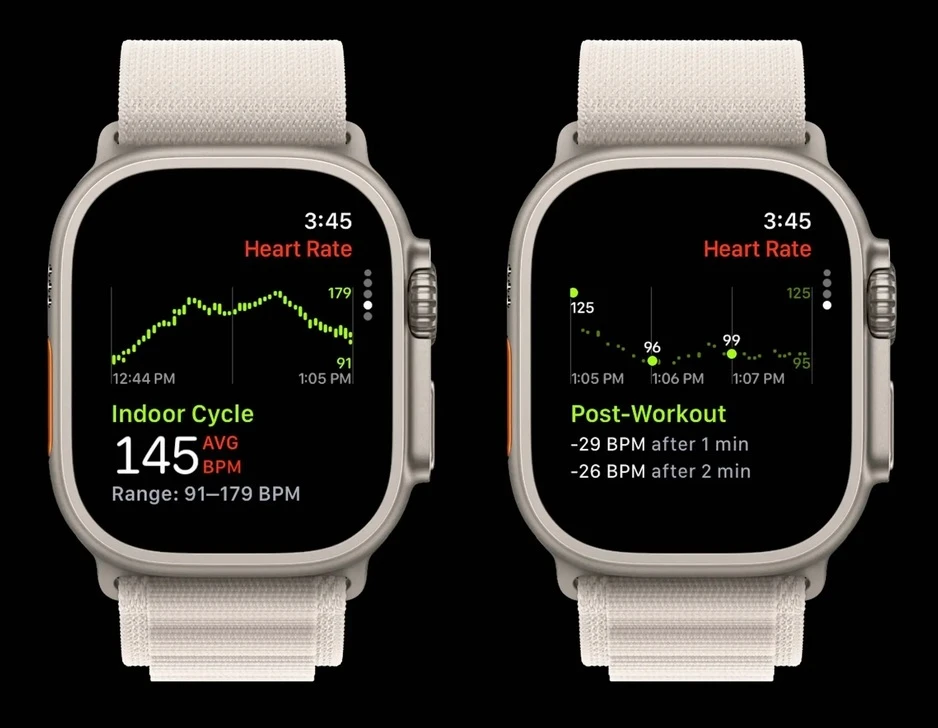 Как выглядит приложение сердечного ритма для Apple Watch в watchOS 10 (awatch c)