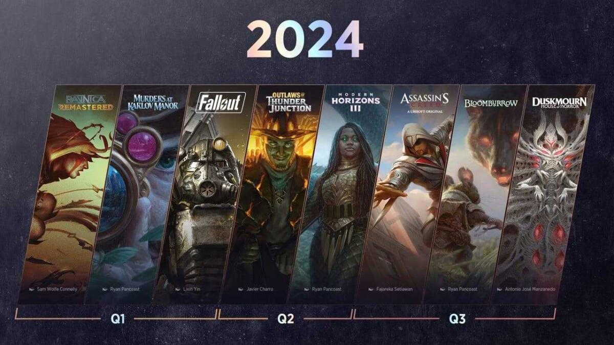 Карточки Fallout, Assassin's Creed и Final Fantasy в Magic: The Gathering на одном изображении