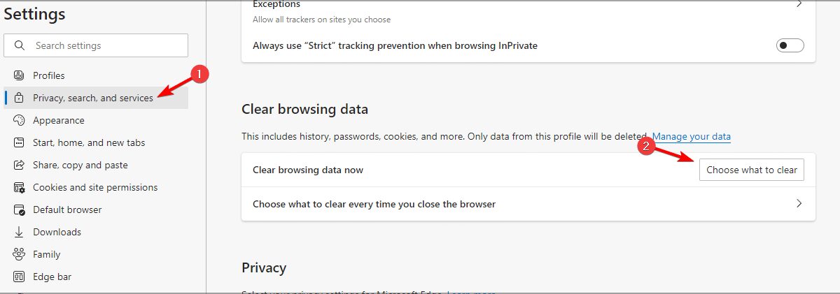Windows 10: 6 способов очистить кэш и файлы cookie 30 choose what to clear edge