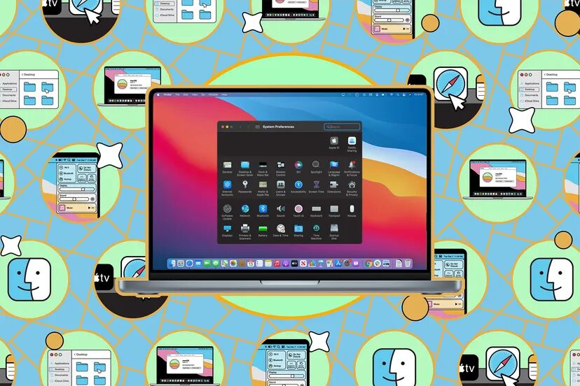 Настройка камеры и микрофона в macOS на рабочем столе, интерфейс системных параметров