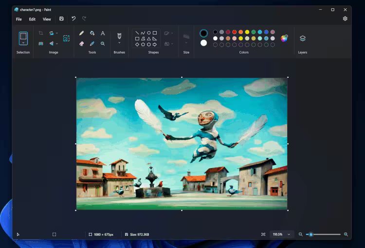 Microsoft Paint будет похож на Photoshop 4 Microsoft Paint