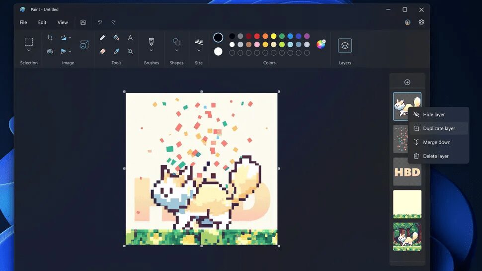 Microsoft Paint будет похож на Photoshop 5 Microsoft Paint