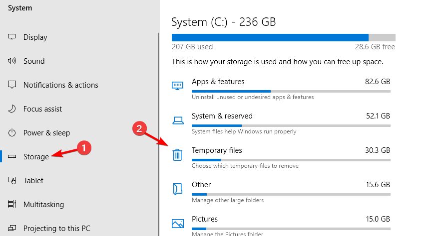 Windows 10: 6 способов очистить кэш и файлы cookie 21 temporary files storage
