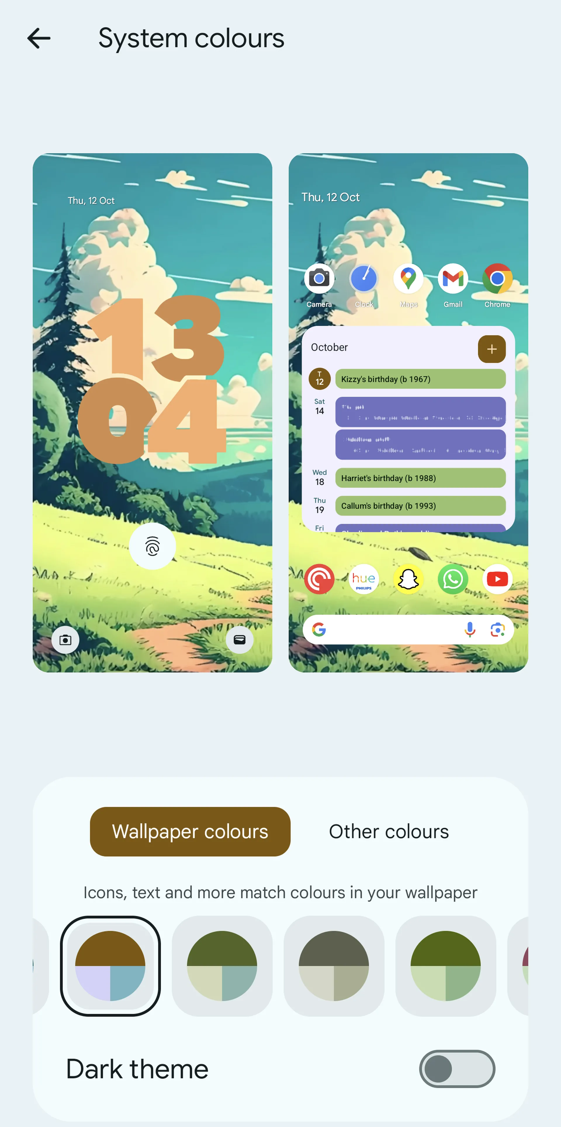 Android 14: как настроить экран блокировки (06 colors)