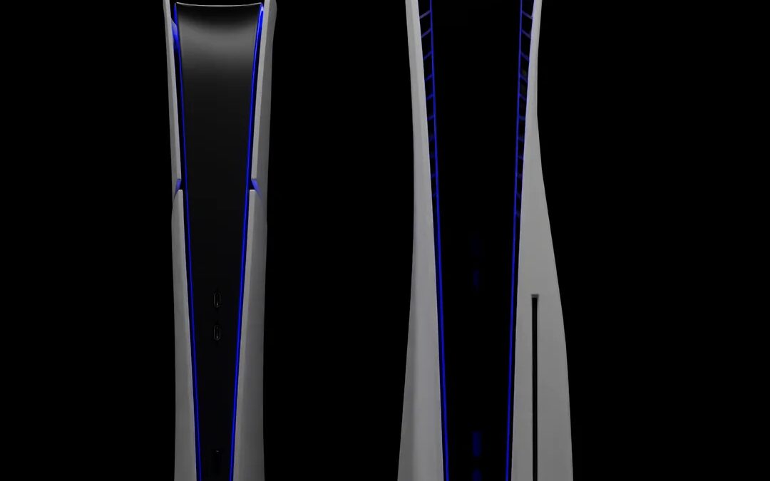 PS5 Slim сравнили с оригинальной консолью на рендере 11 ps5 slim 3d model and ps5 fat 3d model size comparison v0 ligczscvkotb1