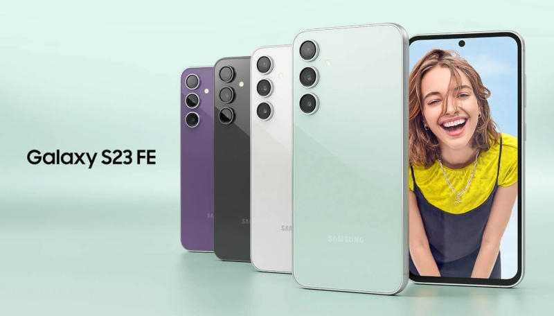 Рендер Samsung Galaxy S23 FE с тремя цветами задней крышки