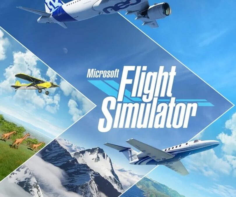 Самолет Airbus A320 и частный самолет на фоне голубого неба