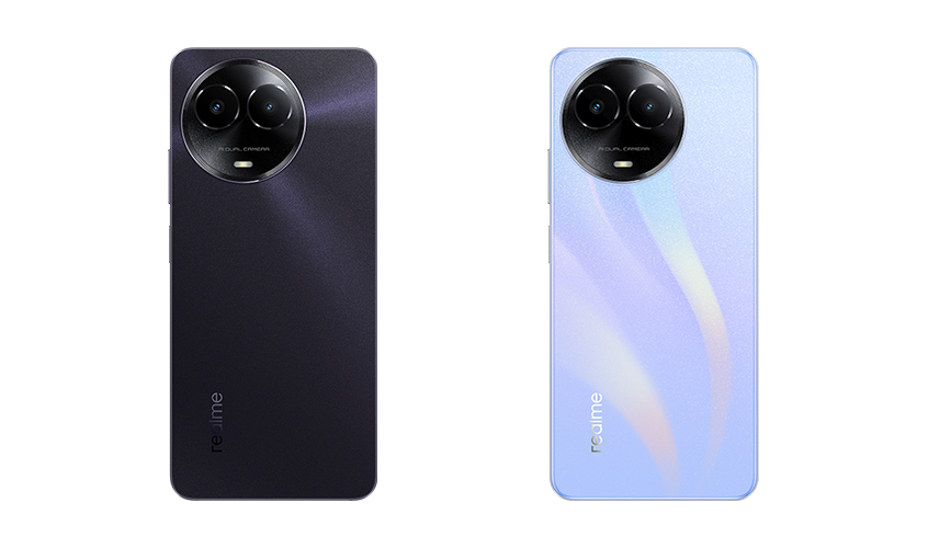Реальные фотографии смартфонов realme V50 и V50s сзади крупным планом