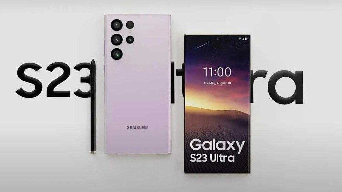 Смартфон Samsung Galaxy S23 Ultra и миниатюрная версия стилуса