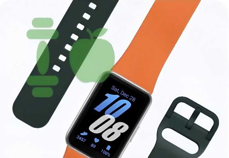 Запуск Samsung Galaxy Fit3 с двумя ремешками и дисплеем система отображения времени и даты