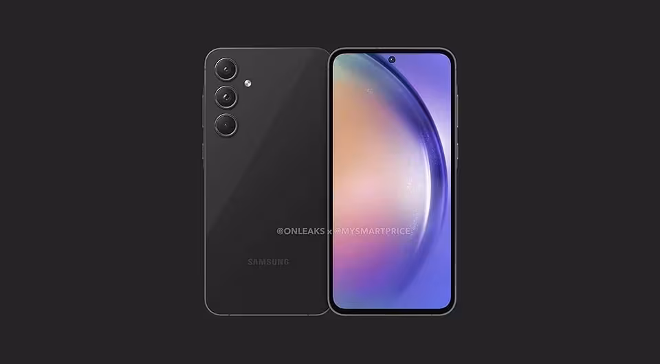 Задняя часть и передний дисплей Samsung Galaxy Y55 в черном цвете
