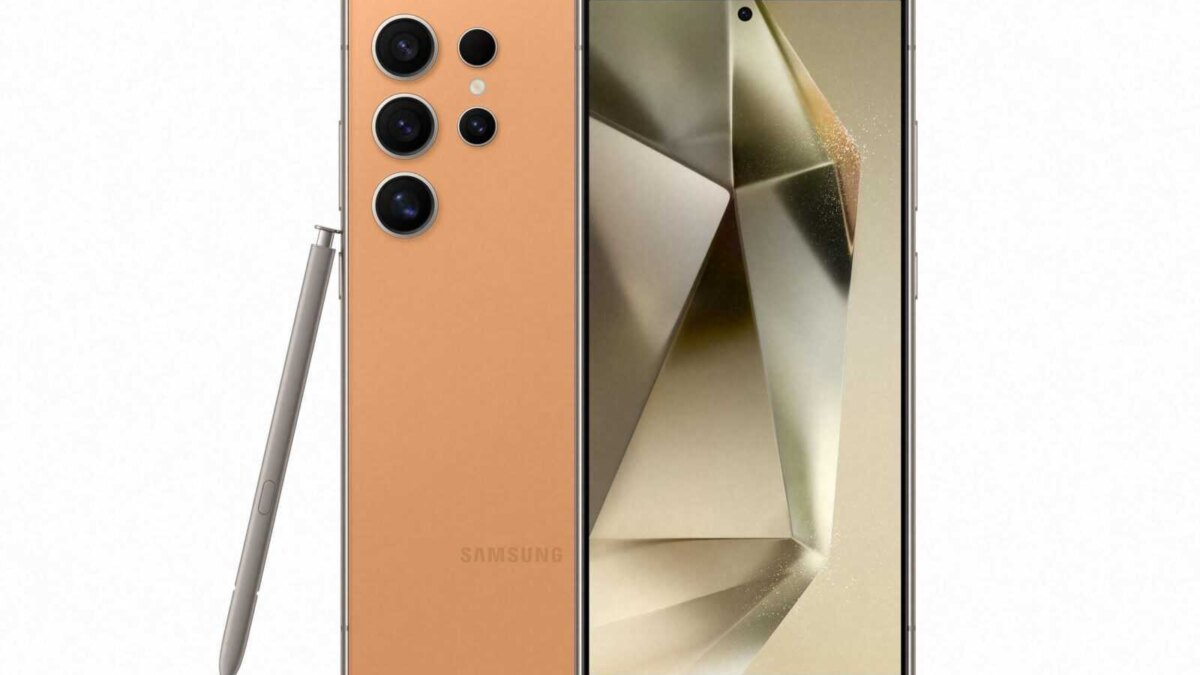 Samsung Galaxy S24 Ultra с четырьмя камерами и стилусом сбоку