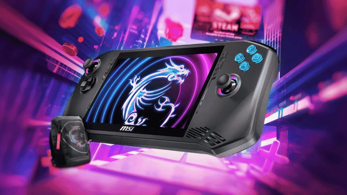 Портативная игровая консоль MSI с экраном и джойстиками на базе чипа Intel