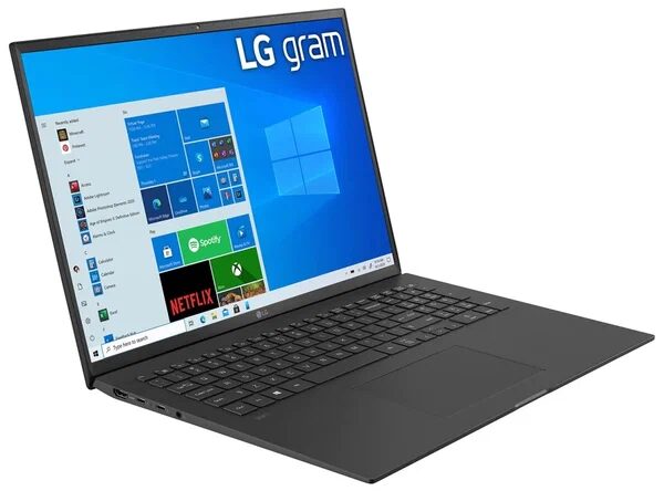Ноутбук LG gram с открытым экраном и клавиатурой