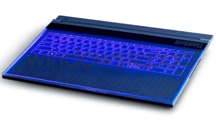 Леново ThinkBook с прозрачным дисплеем и подсветкой клавиатуры