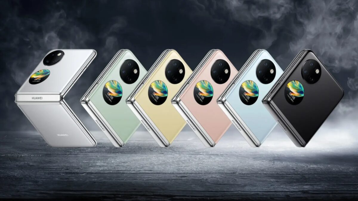 Шесть складных смартфонов HUAWEI Pocket S2 в разных цветах