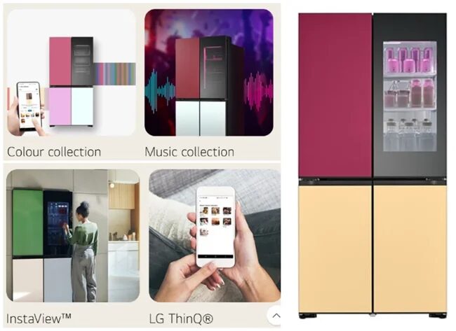 Холодильник LG MoodUP с сенсорным дисплеем и цветной подсветкой
