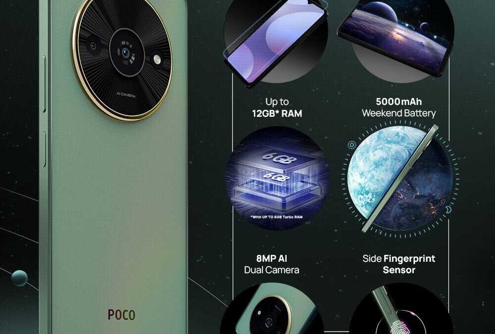 POCO выпустил доступный смартфон POCO C61 c экраном 90 Гц и процессором MediaTek 5 scale 1200 6 10