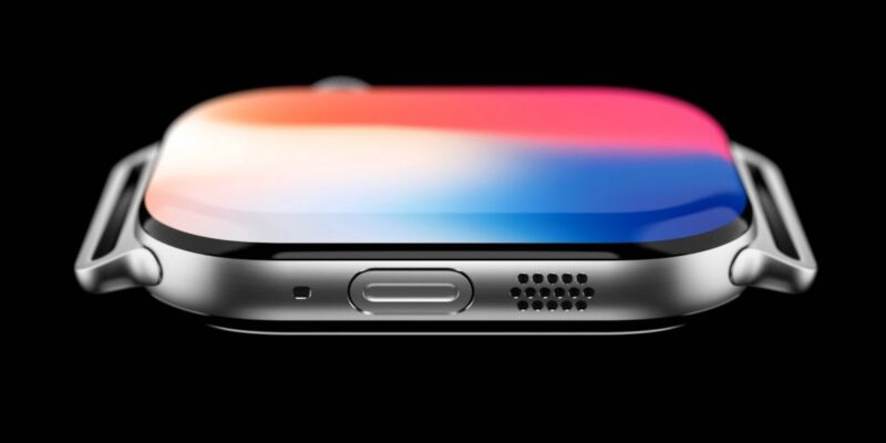 Рендеры Apple Watch X показали новый механизм ремешка (apple watch x render shows new magnetic band mechanism that could lead to longer battery life.webp)