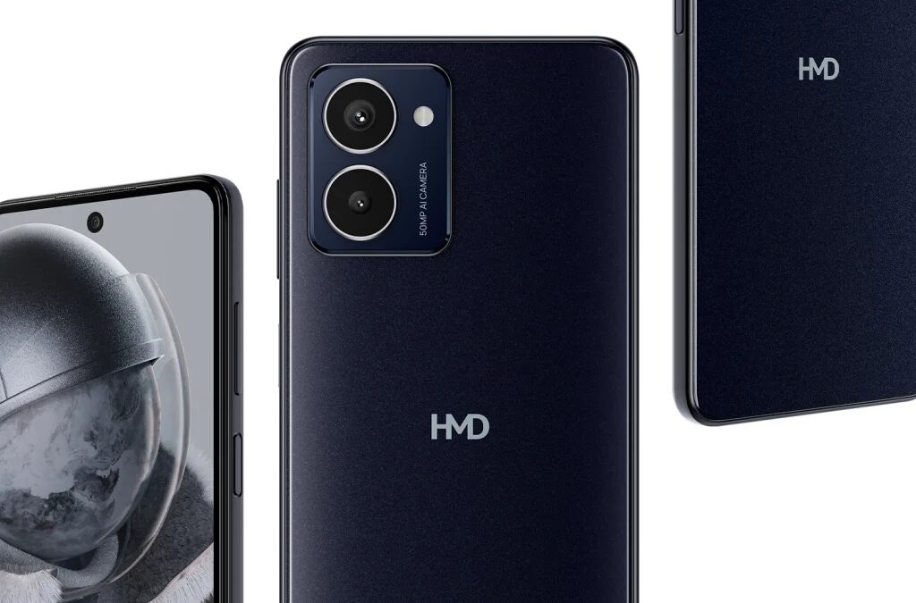 Задняя панель HMD Pulse Pro с двумя камерами и логотипом производителя