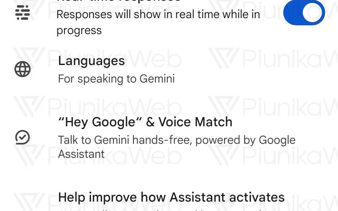 google gemini real time responses