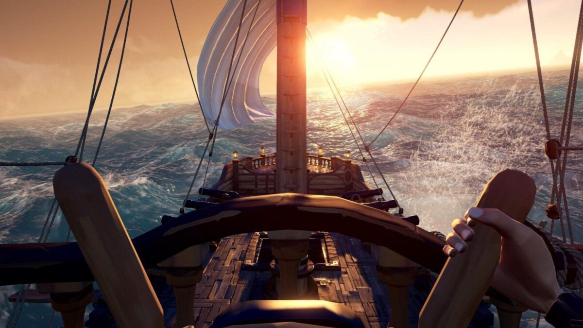 Sea of Thieves достигла 40 млн игроков в преддверии релиза на PS5 3 Sea of Thieves — морской пейзаж с парусником на фоне, обои для PS5 и релиза