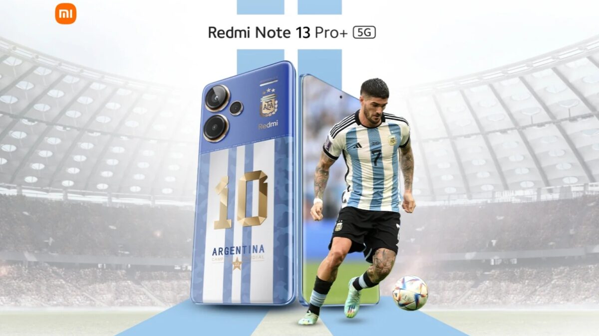 Смартфон Redmi Note 13 Pro+ World Champions Edition и футбольный игрок Аргентины